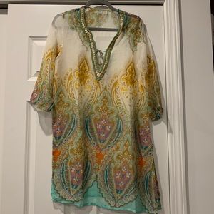 Patterned Beach Kaftan Cover Up